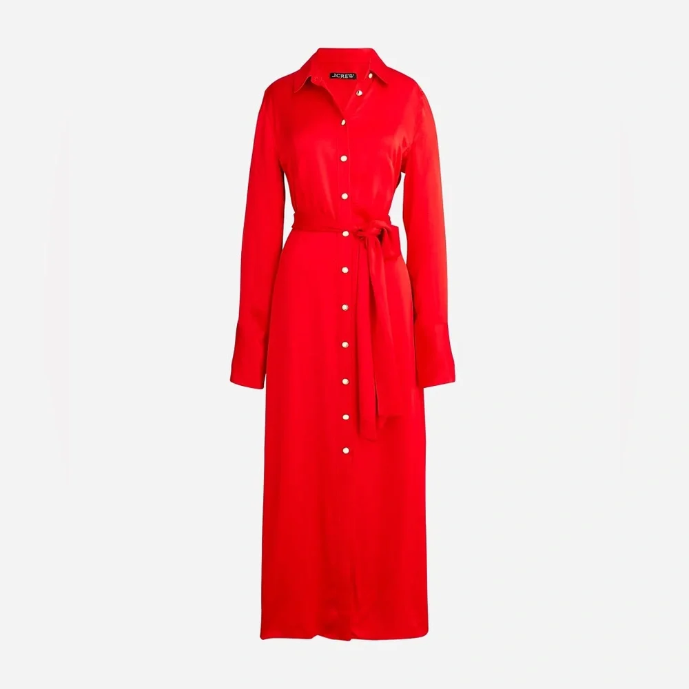 J.Crew Drapey shirtdress in luster crepe BU107